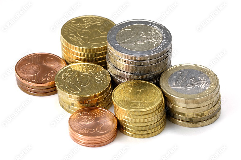 Pile de pièces de monnaie en euros